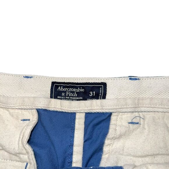 ABERCROMBIE & FITCH Men’s Stretch Blue Anchor Print Short Size 31 - Picture 3 of 7